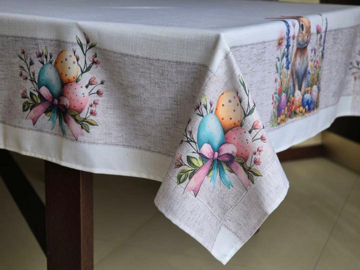 Скатертина Великодня (Зайчик з лавандою, 140х220)